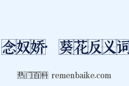 念奴娇·葵花反义词是什么意思的图片